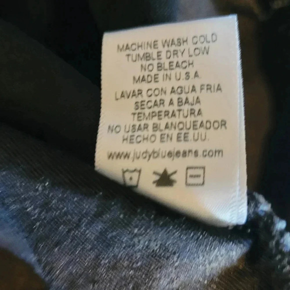 JUDY BLUE blue denim cotton spandex stretch pullover crop top, size 2X - Picture 5 of 9